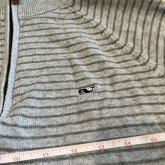 Vineyard Vines Hamilton Quarter Zip Sweater Mens Sz S Gray Cotton Knit Preppy - Picture 4 of 9